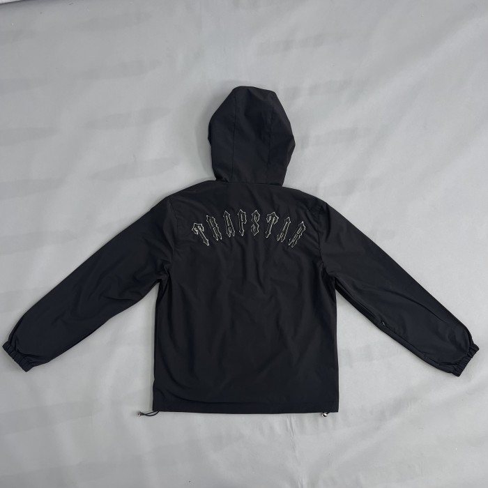 1:1 quality version Trapstar Back with sharp letters hooded jacket