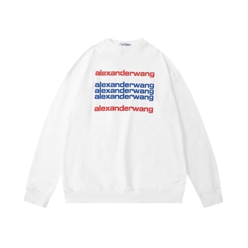 Red and blue foamed alphabet print round neck pullover