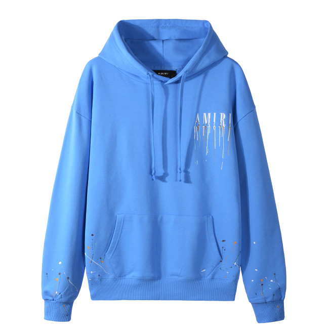 Melt color letter logo blue sweater