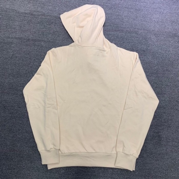 Young Thug Sp5der- White letters red cobweb beige hoodie