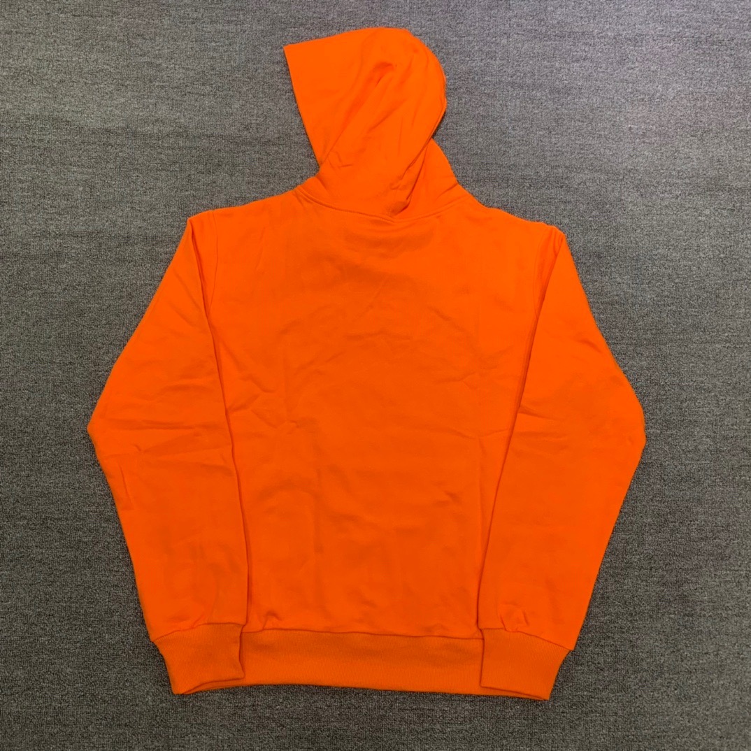 young thug sp5der-orange hoodie with white letters