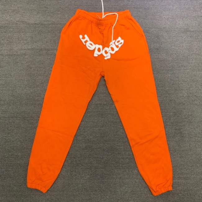 Young Thug Sp5der White lettered orange pants