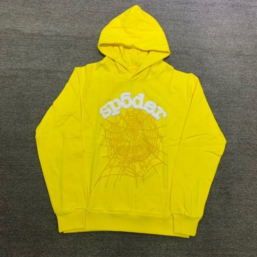 Young Thug Sp5der-White letters yellow hoodie