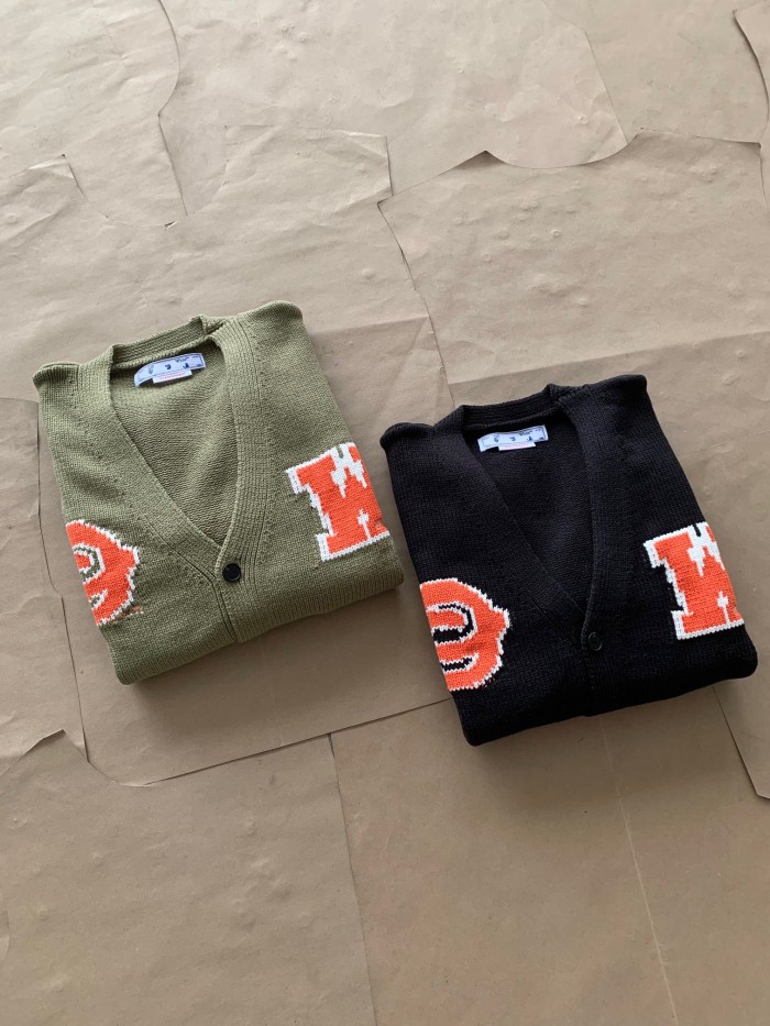 1:1 quality version Big ow letter cardigan sweater