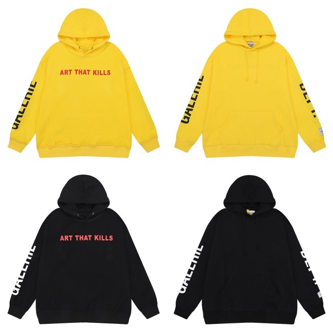 Red lettered double-sided hoodie 2 colors