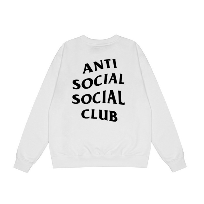 Anti social social club ASSC Basic Letter Print Crew Neck Pullover Sweatshirt