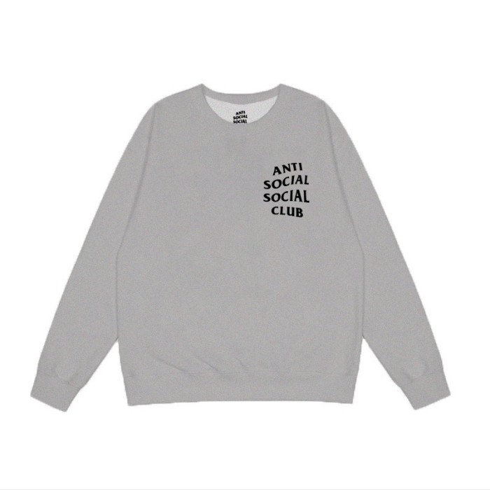 Anti social social club ASSC Basic Letter Print Crew Neck Pullover Sweatshirt