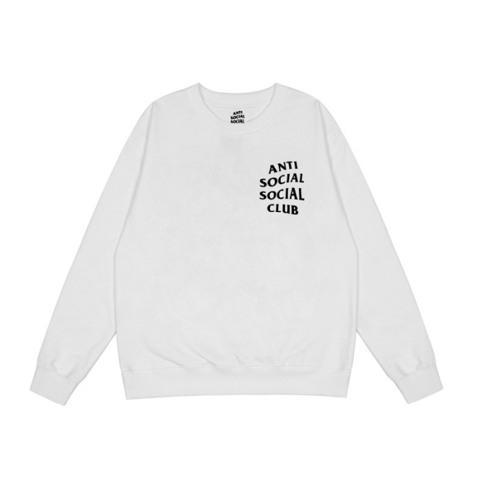 Anti social social club ASSC Basic Letter Print Crew Neck Pullover Sweatshirt