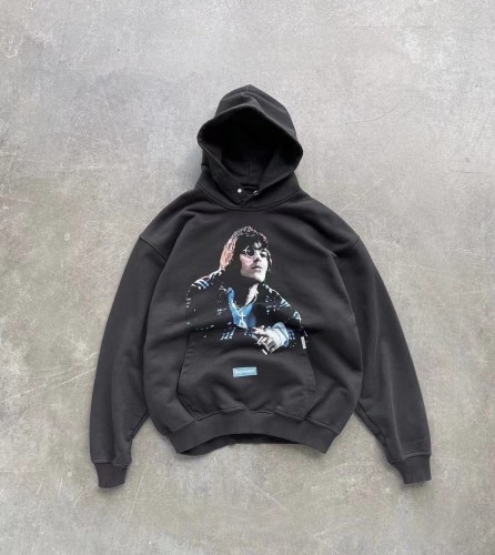 Singer poster washed sweater hoodie