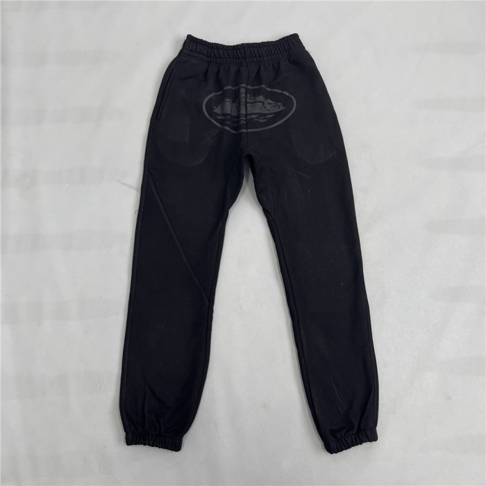 1:1 quality version Corteiz black logo hoodie & pants black