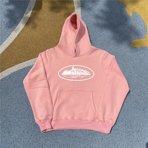 1:1 quality version Corteiz logo hoodie pink