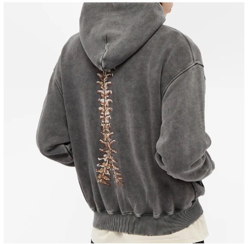 1:1 quality version Bone print zipper hoodie