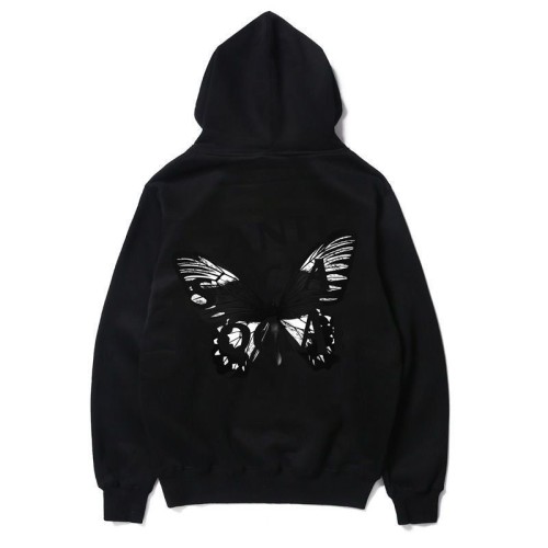 ASSC Hoodies Black Butterfly Print Sweatshirt