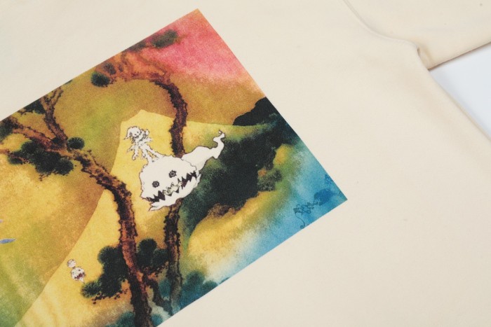Kids see ghost Chinese style painting printed hoodie