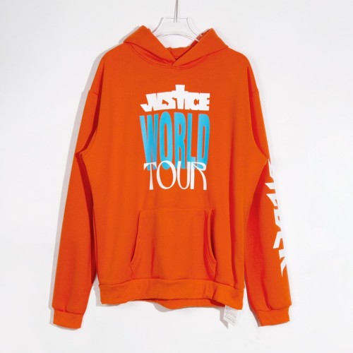 Justin Bibber Neon print hoodie orange