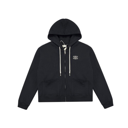 Small logo pocket zipper hoodie jacket