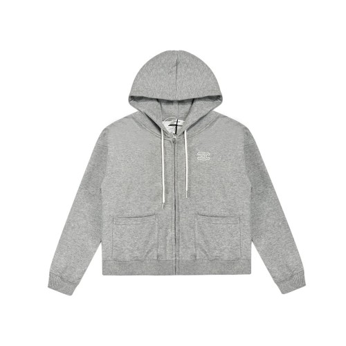 Small logo pocket zipper hoodie jacket