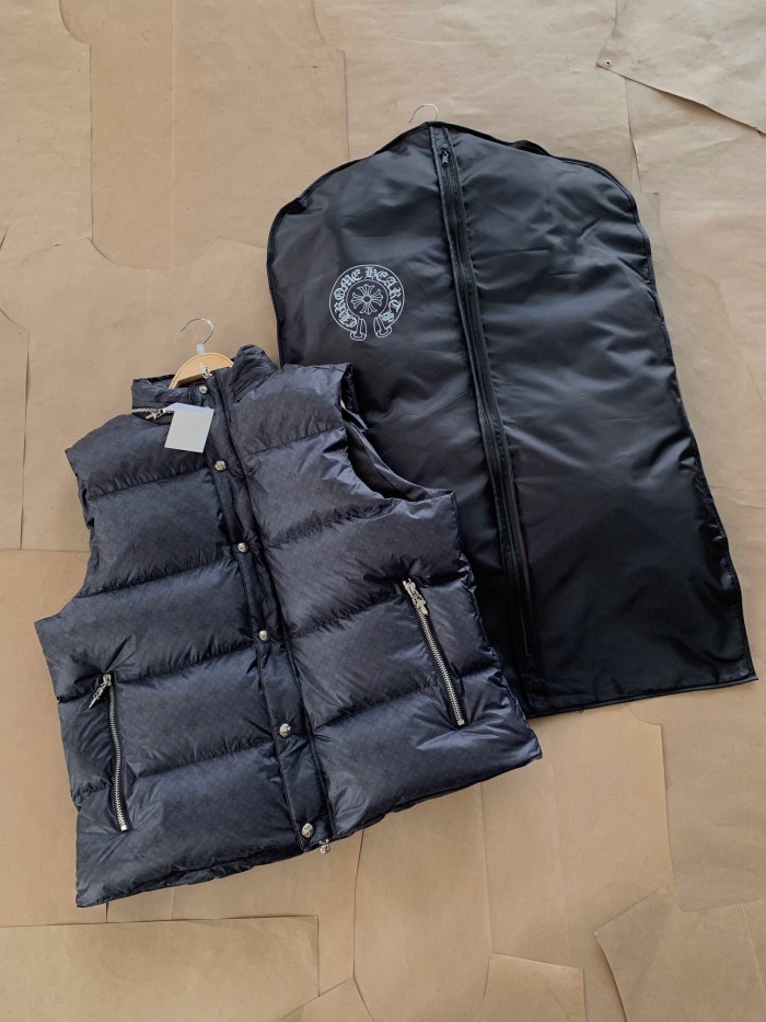 1:1 quality version Full of dark cross, hooded down vest