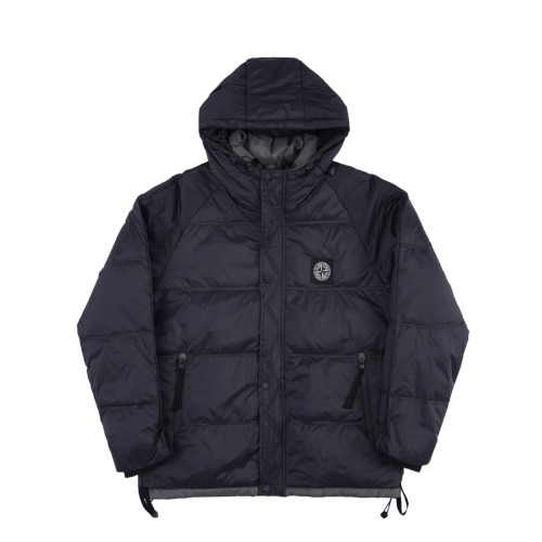 Embroidered small logo hooded down jacket