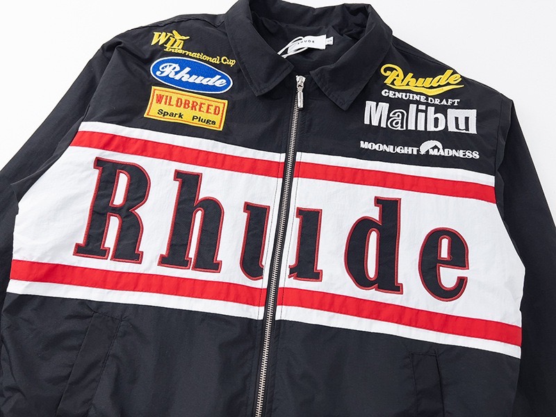 racing style embroidered monogram jacket