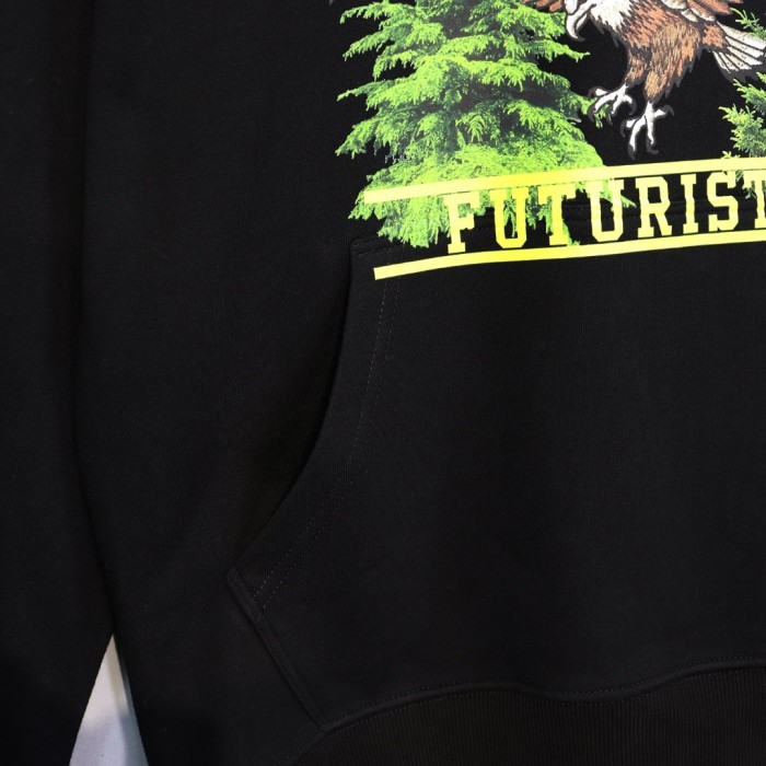 Forest eagle embroidered hoodie