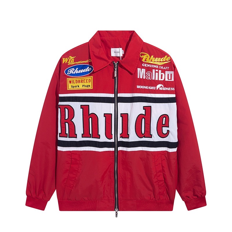 racing style embroidered monogram jacket