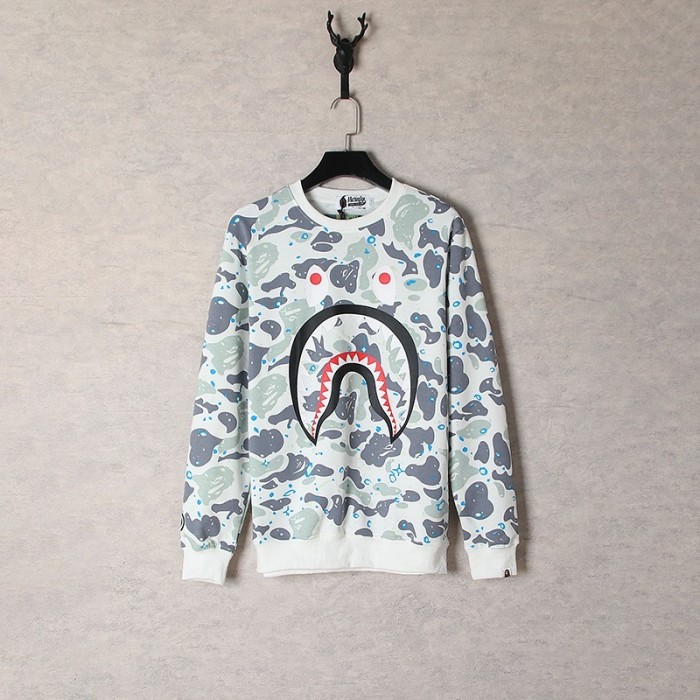 Big Shark Face Luminous Camouflage Round Neck Pullover