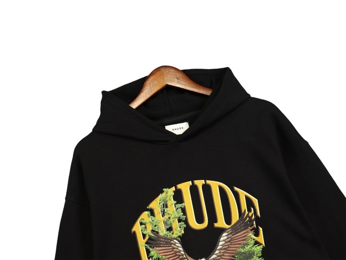 Forest eagle embroidered hoodie