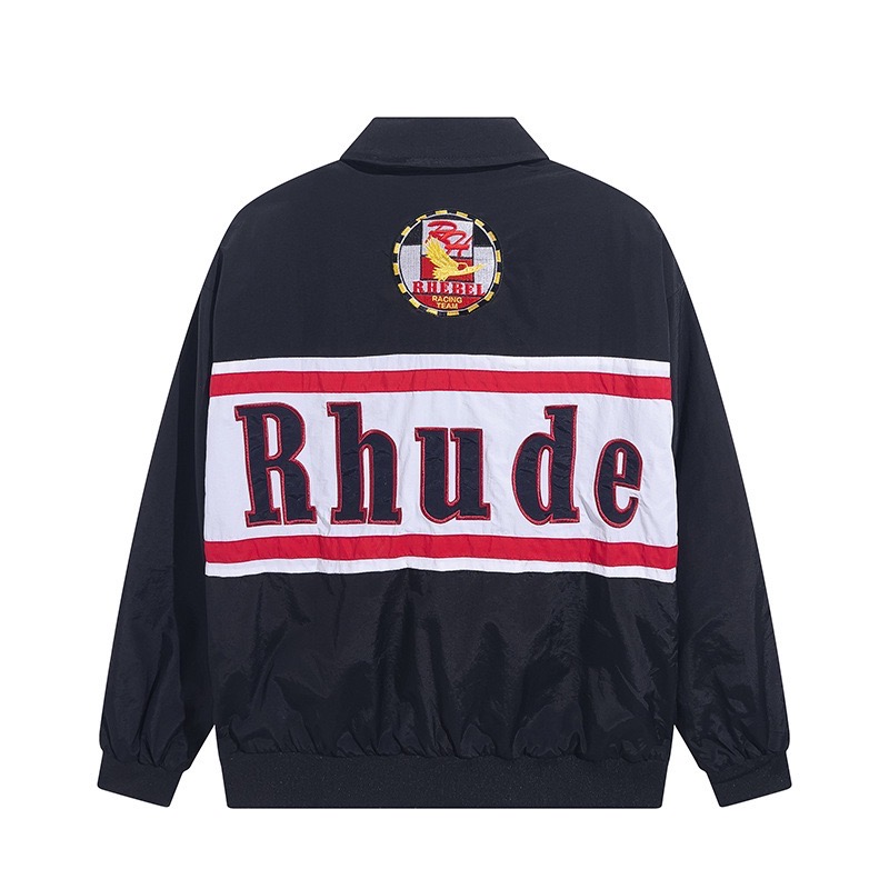 racing style embroidered monogram jacket
