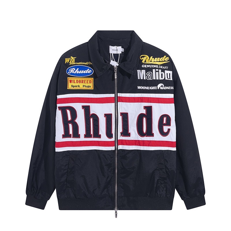 racing style embroidered monogram jacket