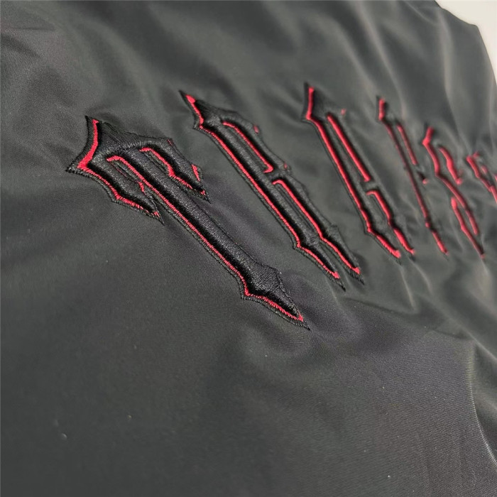 1:1 quality version Trapstar Back Black Red Pointed Letter Hooded Jacket