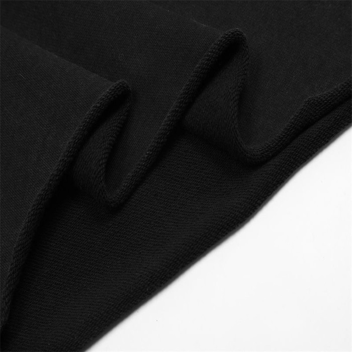 Black large V Virgin print wash hoodie