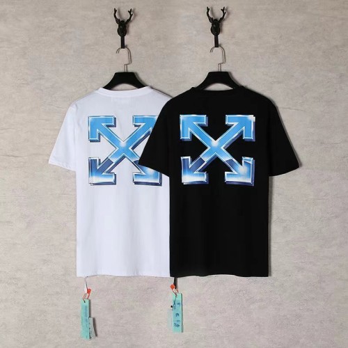 [special offer items] Blue stereo letter short sleeve