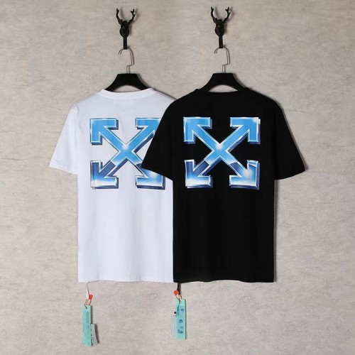 Blue stereo letter short sleeve