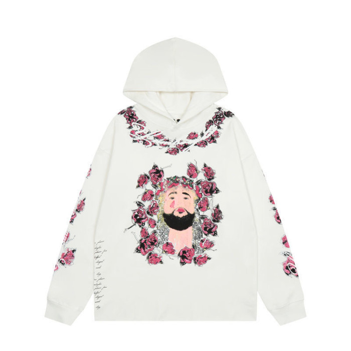 Rose figure printed hoodie