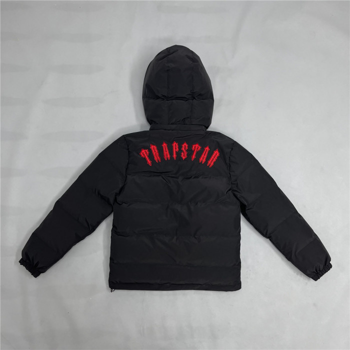 [Buy more Save more]1:1 quality version Trapstar Chest red T logo cotton jacket black