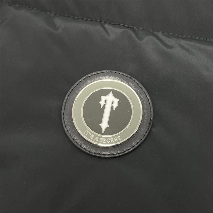 1:1 quality version Trapstar chest white T logo cotton clothing dark gray jacket