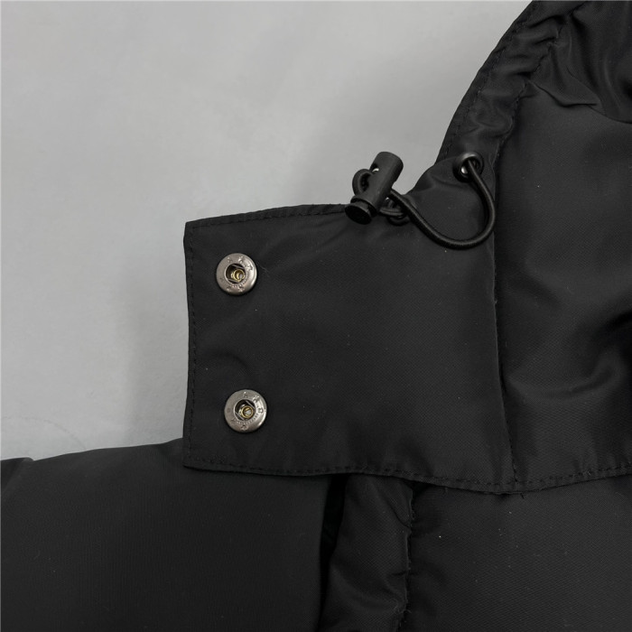 1:1 quality version Oblique zipper large towel embroidered logo black Corvidae Puffer jacket