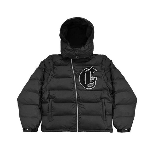 1:1 quality version Oblique zipper large towel embroidered logo black Corvidae Puffer jacket