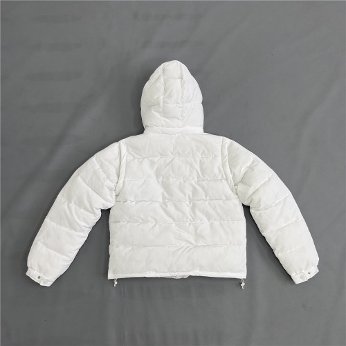 1:1 quality version Oblique zipper large towel embroidered logo bright white Corvidae Puffer jacket