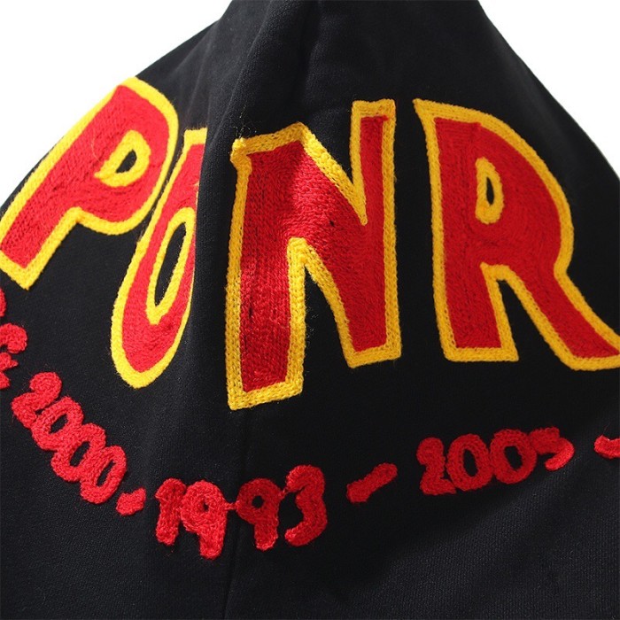 Ponr embroidered logo shark hoodie