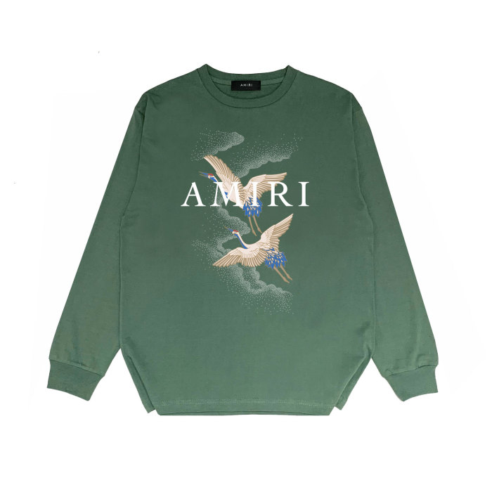 Colorful Crane Letter Print Long Sleeves Shirt