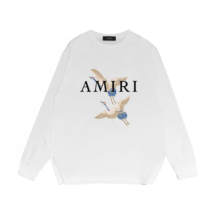 Colorful Crane Letter Print Long Sleeves Shirt