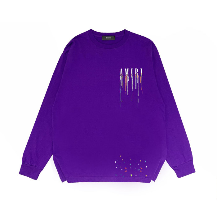 Ink splatter letter print long sleeves shirt