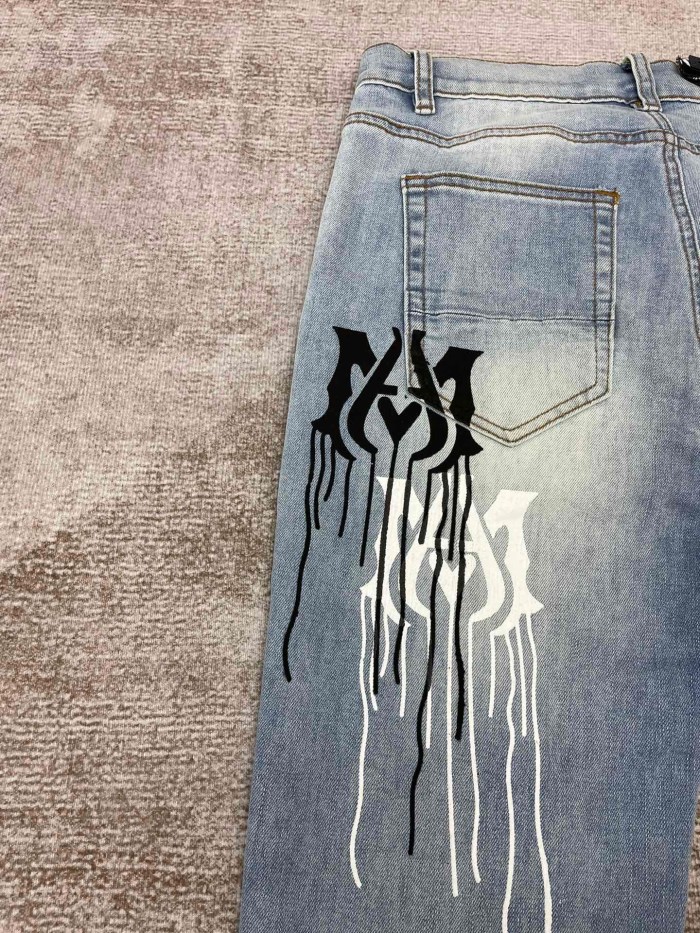 1:1 quality version Dissolve logo print slim-fit jeans