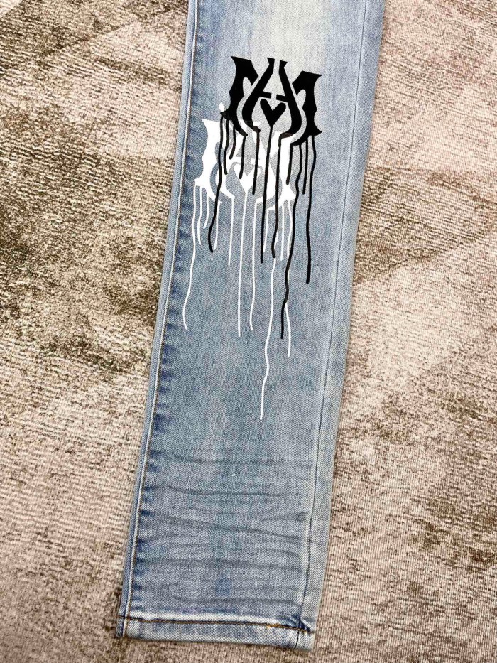 1:1 quality version Dissolve logo print slim-fit jeans