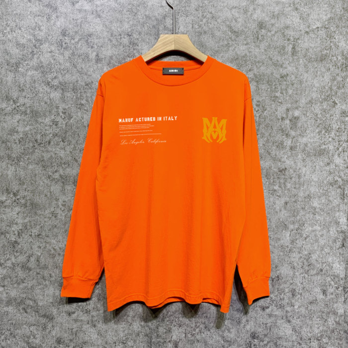 Orange lettering brief slogan Print Long Sleeve