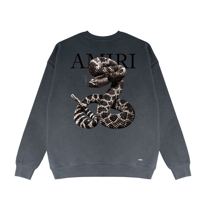 Giant snake letter print round neck sweatshirt
