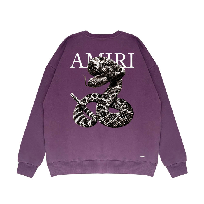 Giant snake letter print round neck sweatshirt