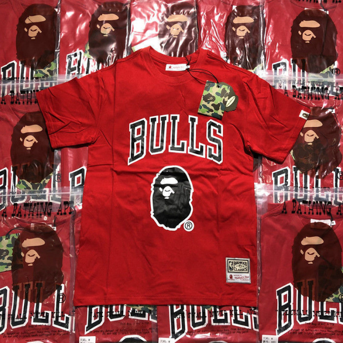 [Buy More Save More]B@pe Mitchell & Ness logo tee 5 colors